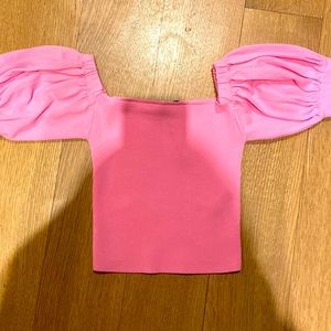 Zara pink blousy sleeve with a fitted body